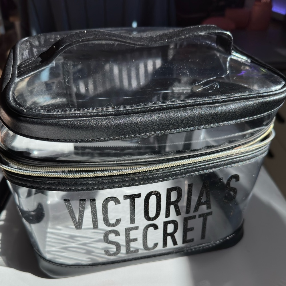 Victoria's Secret Transparent Travel Pouch with Black Trim